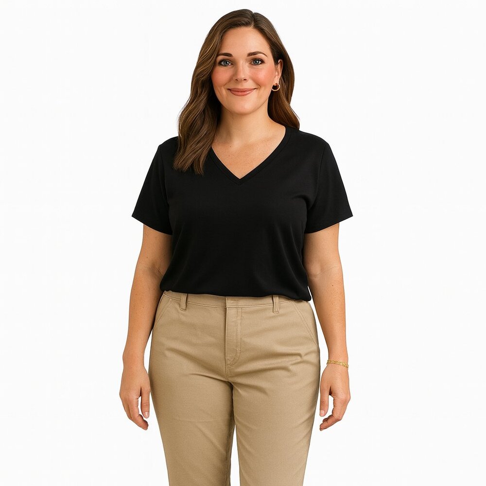 Ingredients Size 8 Tan Polyester Rayon Spandex Capri's - Picture 2 of 7